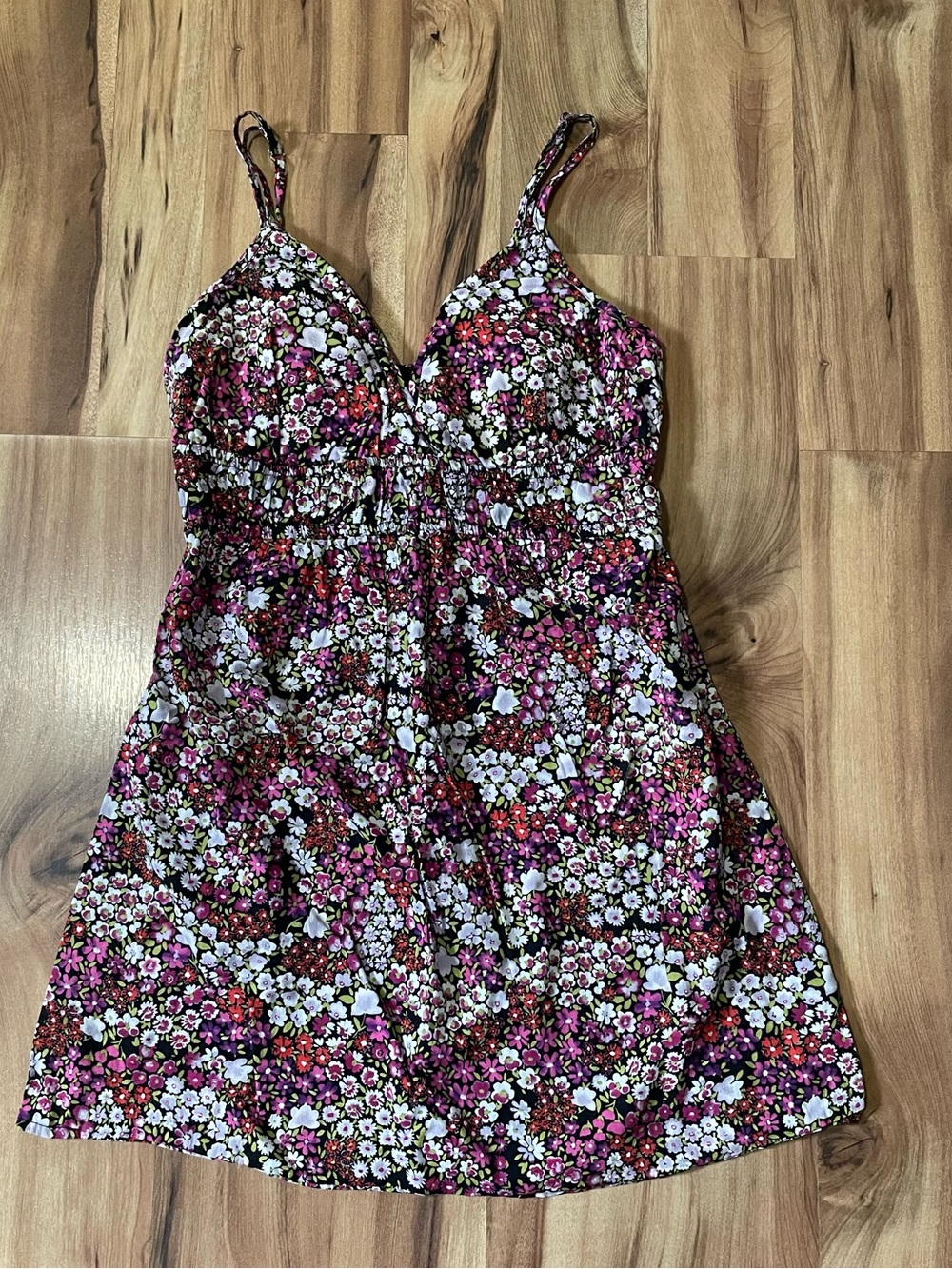 Y2K Self Esteem Ditsy Floral Babydoll Cami Tank Top Grunge Fairy Sz Med